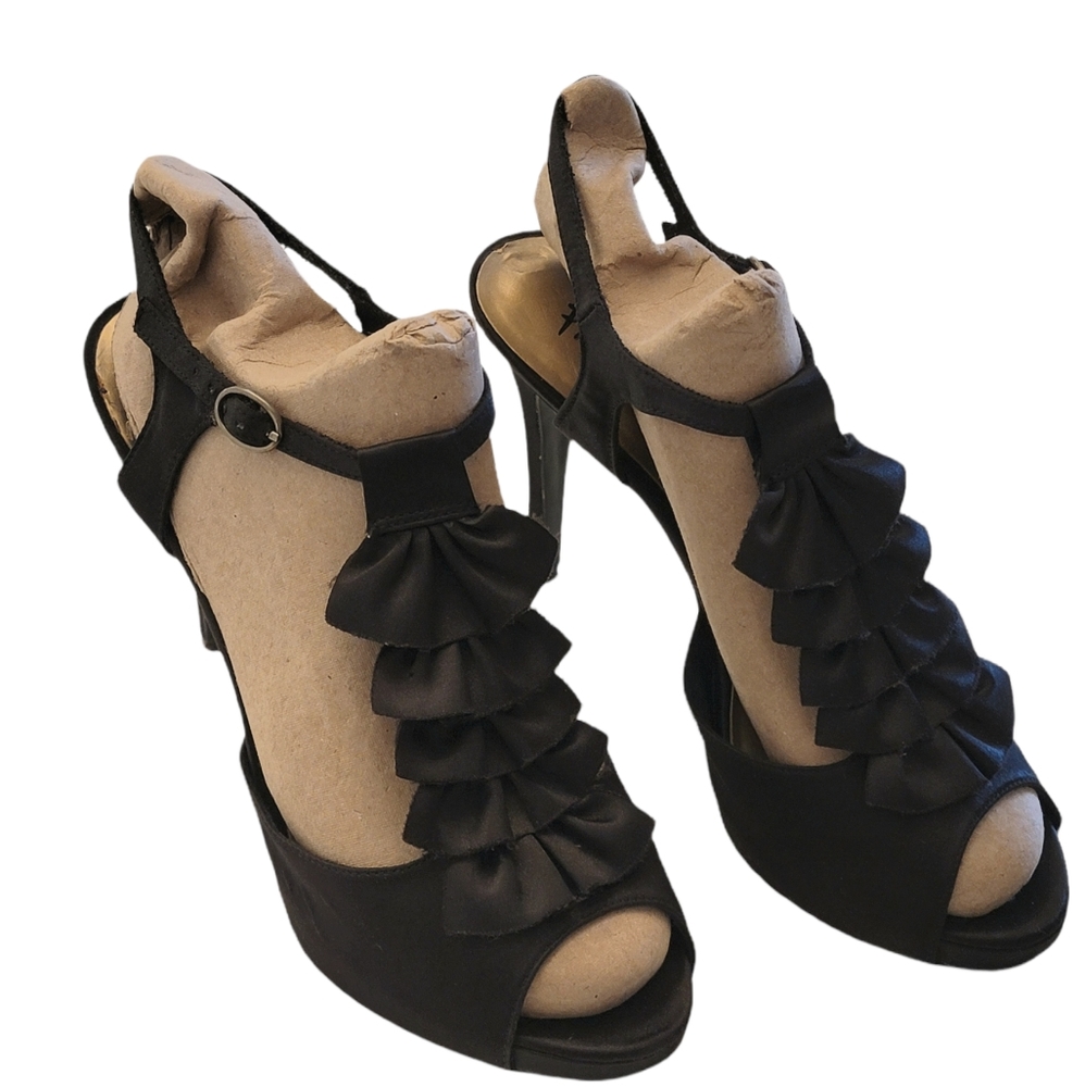 Black casual high heel sandals size 10 USA for women